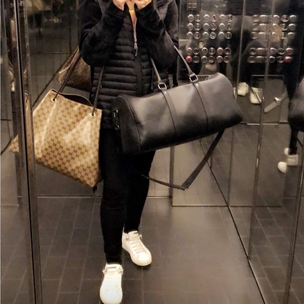 Gucci monogram calf leather tote bag
